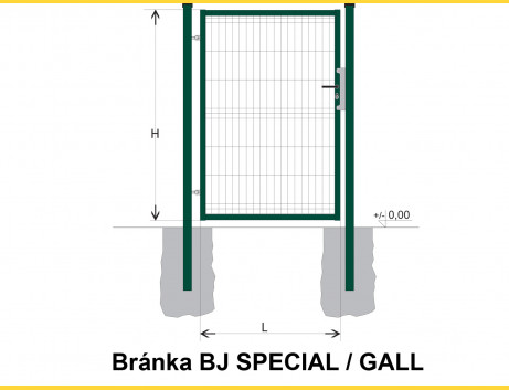 Gate BJ SPECIAL 1500x1000 / GALL / ZN+PVC6005