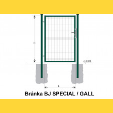 Gate BJ SPECIAL 2000x1000 / GALL / ZN+PVC6005