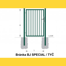 Gate BJ SPECIAL 1400x1000 / TYČ / ZN+PVC6005