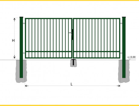 Gate BD SPECIAL 1200x4500 / TYČ / ZN+PVC6005