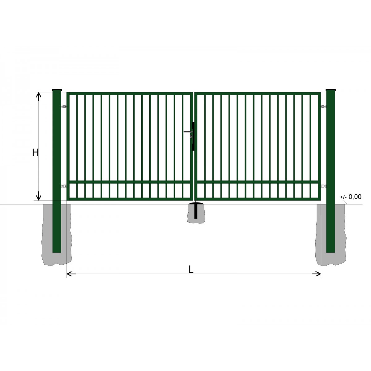 Gate BD SPECIAL 1500x4500 / TYČ / ZN+PVC6005