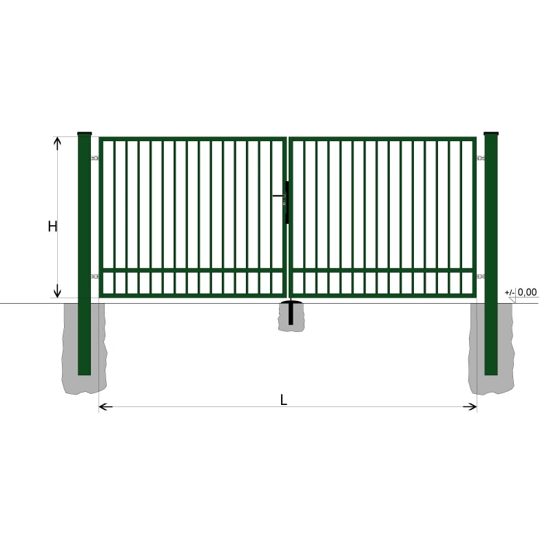 Gate BD SPECIAL 1500x5500 / TYČ / ZN+PVC6005