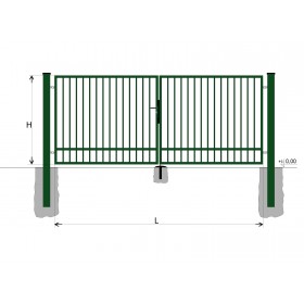 Gate BD SPECIAL 2000x5500 / TYČ / ZN+PVC6005