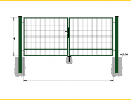 Gate BD SPECIAL 1200x3500 / GALL / ZN+PVC6005