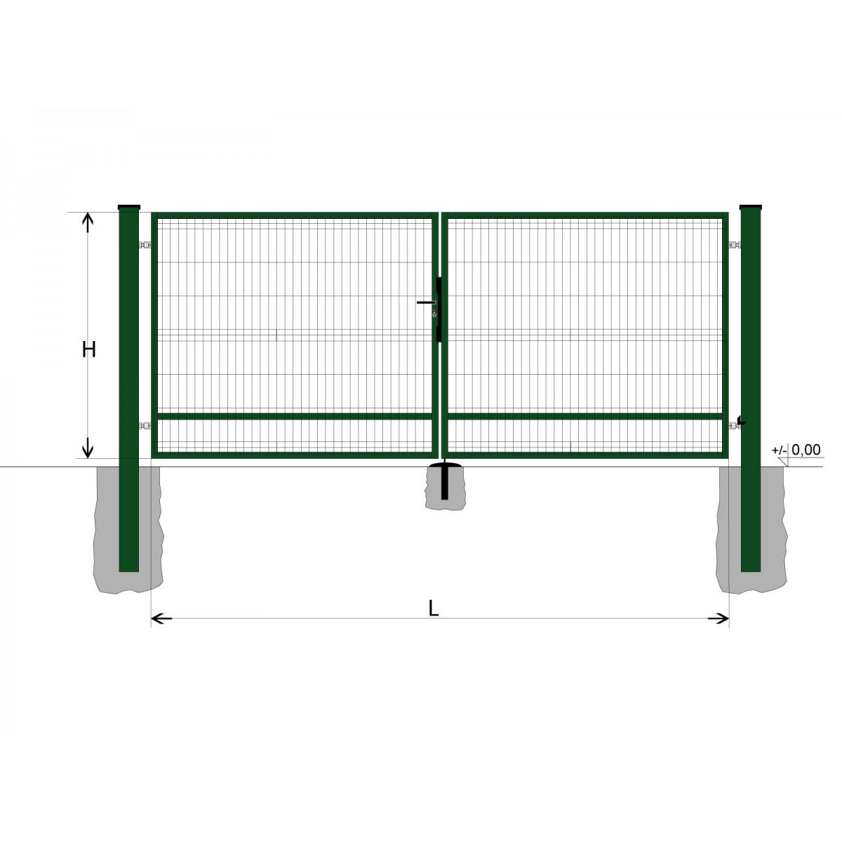 Gate BD SPECIAL 1500x4000 / GALL / ZN+PVC6005