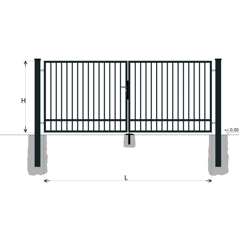 Gate BD SPECIAL 1400x5000 / TYČ / ZN+PVC7016