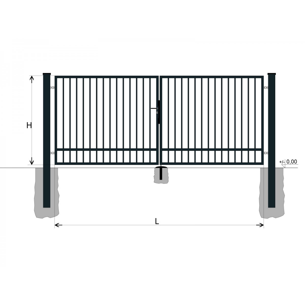 Gate BD SPECIAL 1400x5000 / TYČ / ZN+PVC7016