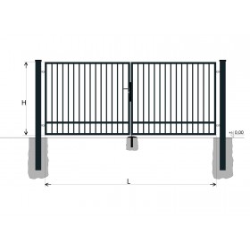 Gate BD SPECIAL 2000x5000 / TYČ / ZN+PVC7016