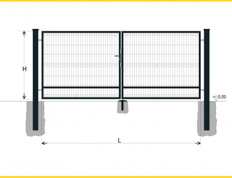 Gate BD SPECIAL 1800x3500 / GALL / ZN+PVC7016