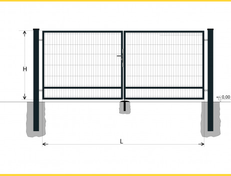 Gate BD SPECIAL 2000x3000 / DBL / ZN+PVC7016