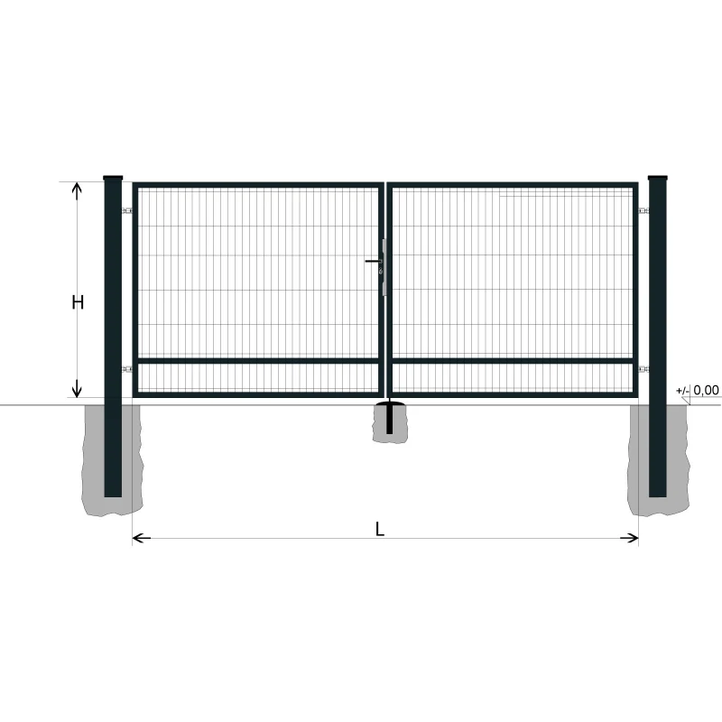 Gate BD SPECIAL 1700x4500 / DBL / ZN+PVC7016