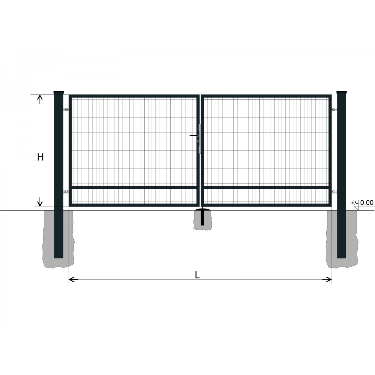 Gate BD SPECIAL 2000x5000 / DBL / ZN+PVC7016