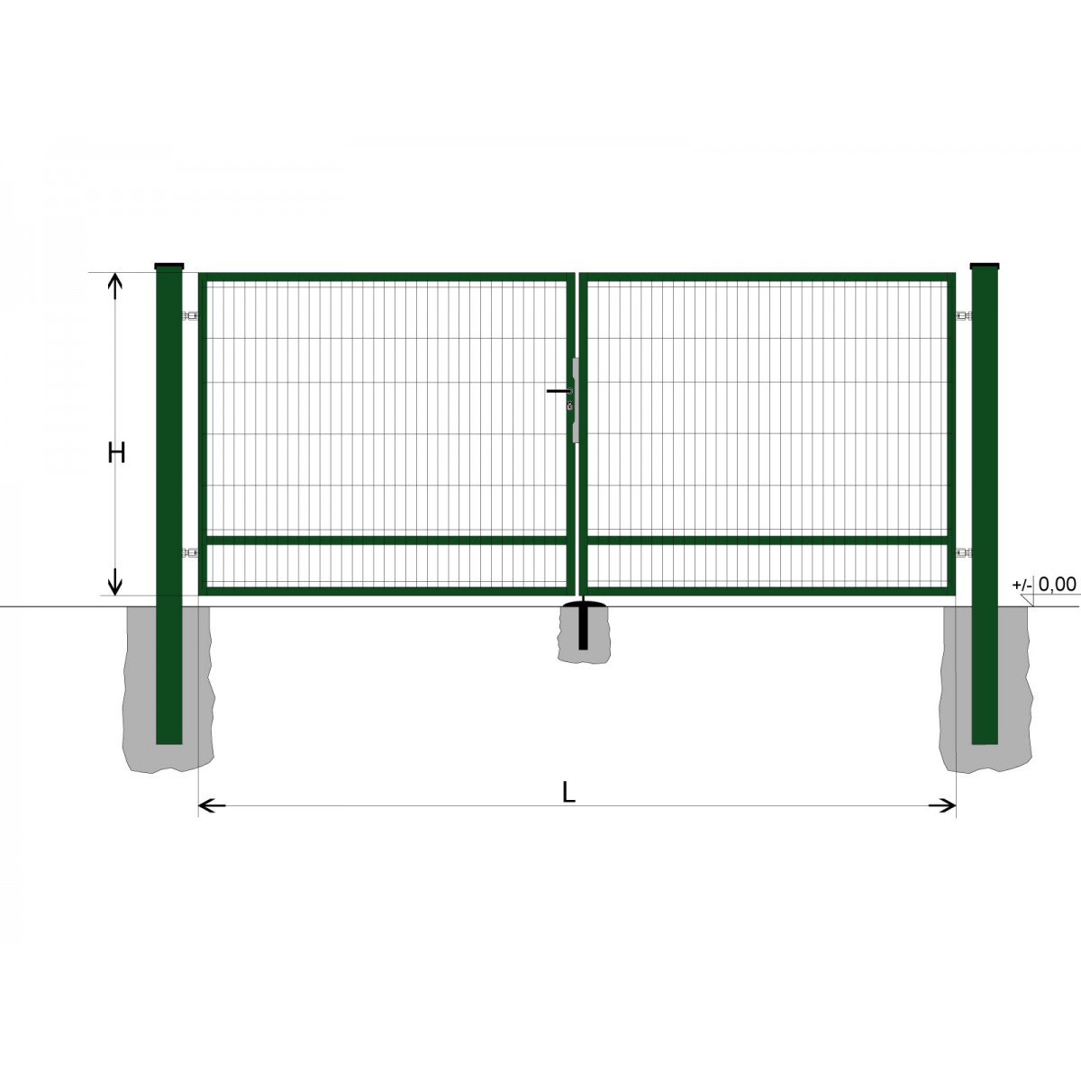 Gate BD SPECIAL 1400x3000 / DBL / ZN+PVC6005