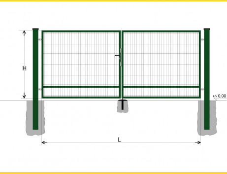 Gate BD SPECIAL 1400x6000 / DBL / ZN+PVC6005