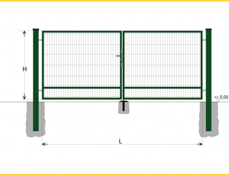 Gate BD SPECIAL 1800x3250 / DBL / ZN+PVC6005