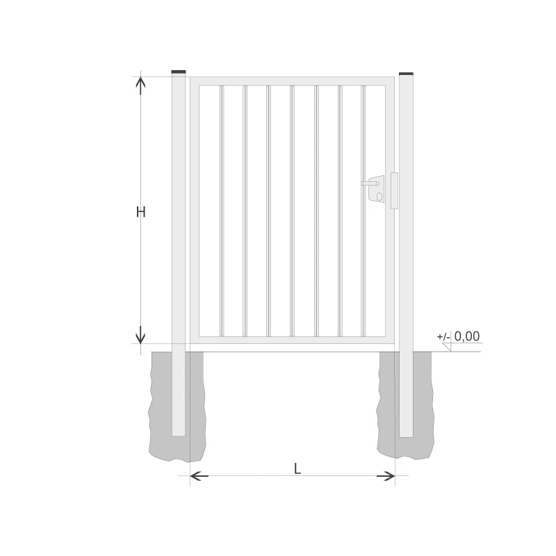 Gate BJ SOLID 1800x1000 / TYČ / HNZ
