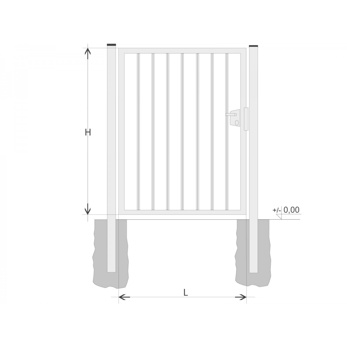 Gate BJ SOLID 2000x1000 / TYČ / HNZ