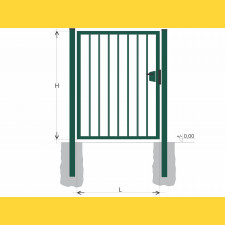 Gate BJ SOLID 1250x1000 / TYČ / ZN+PVC6005