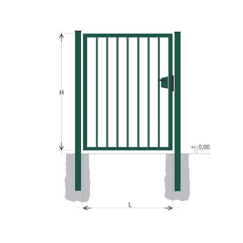 Gate BJ SOLID 1500x1000 / TYČ / ZN+PVC6005