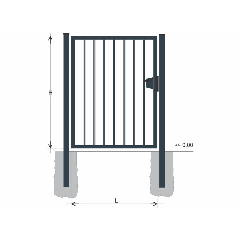 Gate BJ SOLID 1000x1000 / TYČ / ZN+PVC7016