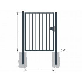 Gate BJ SOLID 1250x1200 / TYČ / ZN+PVC7016