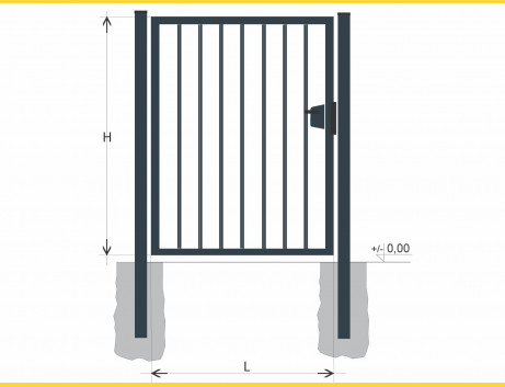 Gate BJ SOLID 2000x1200 / TYČ / ZN+PVC7016