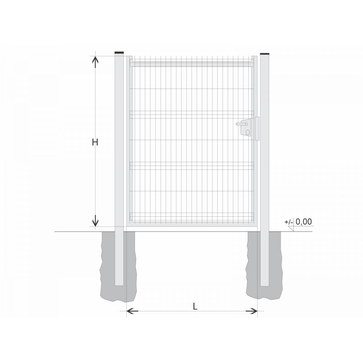 Gate BJ SOLID 2000x1000 / GAL / HNZ