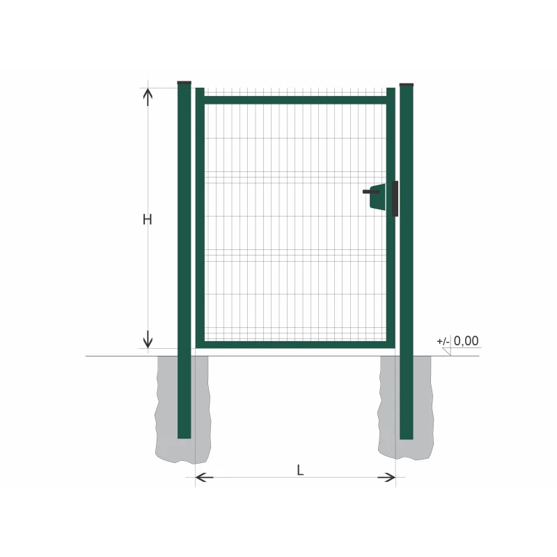 Gate BJ SOLID 2000x1200 / GAL / ZN+PVC6005