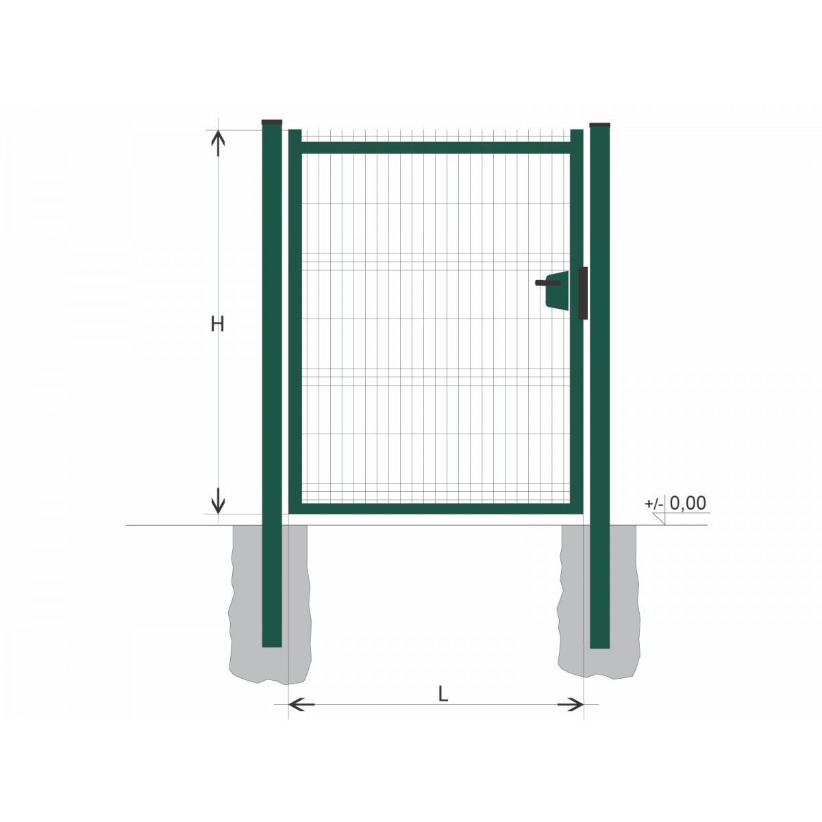 Gate BJ SOLID 2000x1200 / GAL / ZN+PVC6005