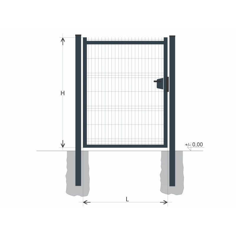Gate BJ SOLID 1250x1000 / GAL / ZN+PVC7016