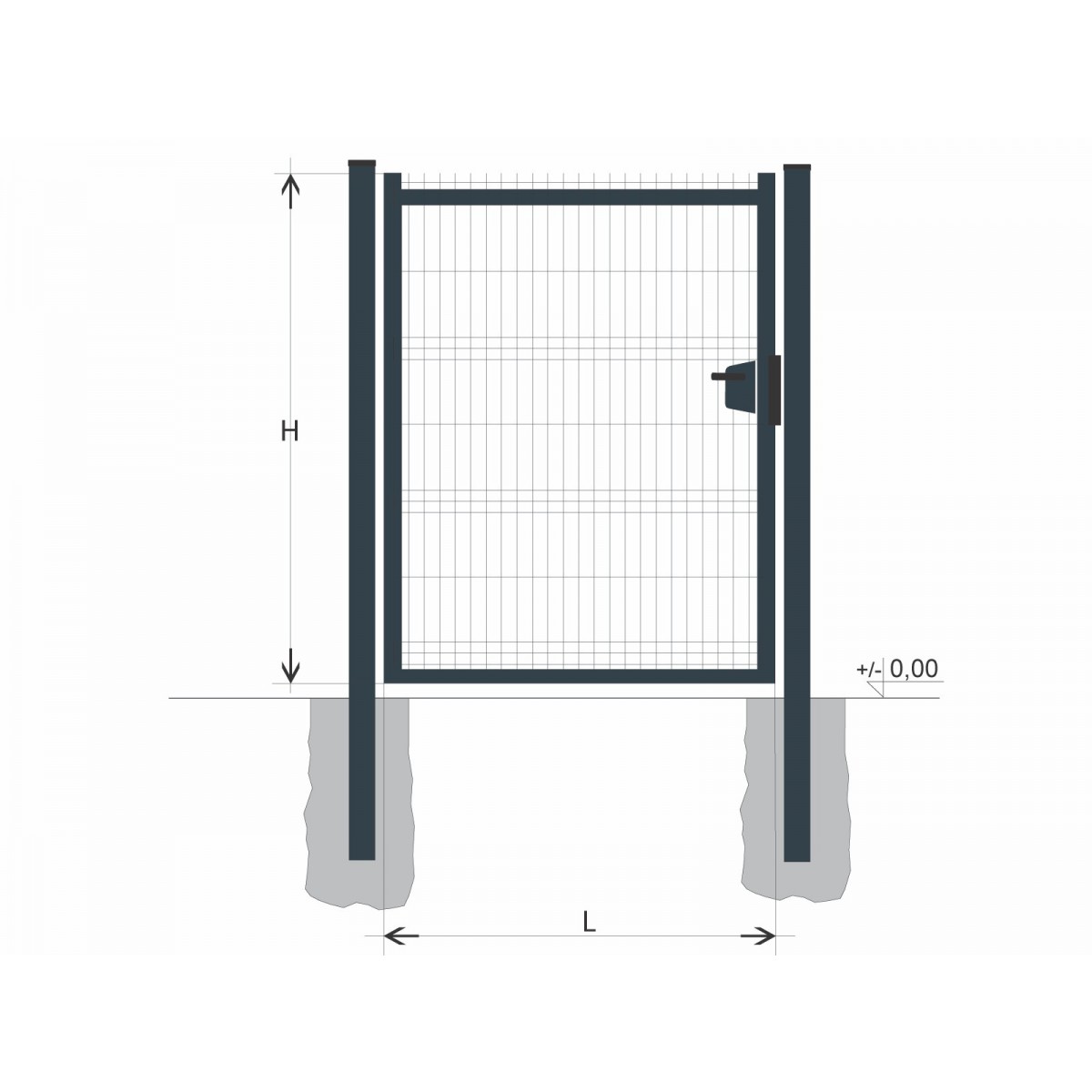 Gate BJ SOLID 2000x1000 / GAL / ZN+PVC7016