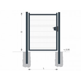 Gate BJ SOLID 2000x1200 / GAL / ZN+PVC7016