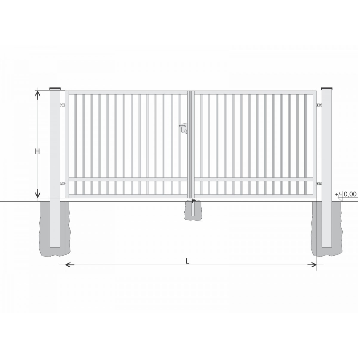Gate BD SOLID 1600x8000 / TYČ / HNZ