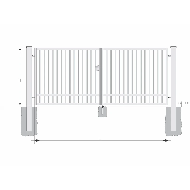 Gate BD SOLID 1800x6000 / TYČ / HNZ