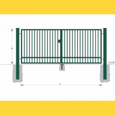 Gate BD SOLID 1300x10000 / TYČ / ZN+PVC6005