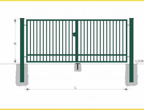 Gate BD SOLID 1300x10000 / TYČ / ZN+PVC6005