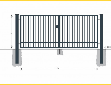 Gate BD SOLID 1300x10000 / TYČ / ZN+PVC7016