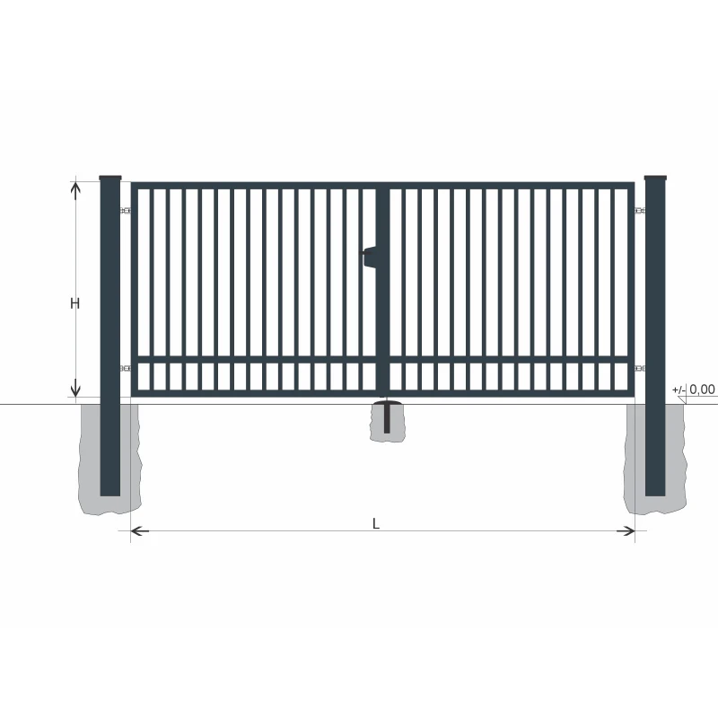 Brána BD SOLID 1900x6500 / TYČ / ZN+PVC7016