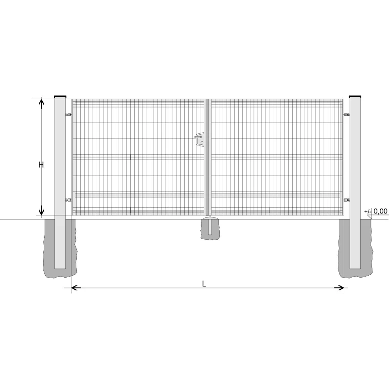 Gate BD SOLID 2000x9000 / GAL / HNZ