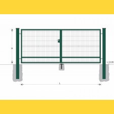 Gate BD SOLID 1300x10000 / GAL / ZN+PVC6005