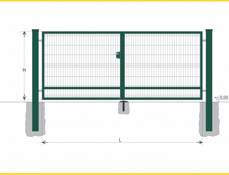 Gate BD SOLID 1300x10000 / GAL / ZN+PVC6005