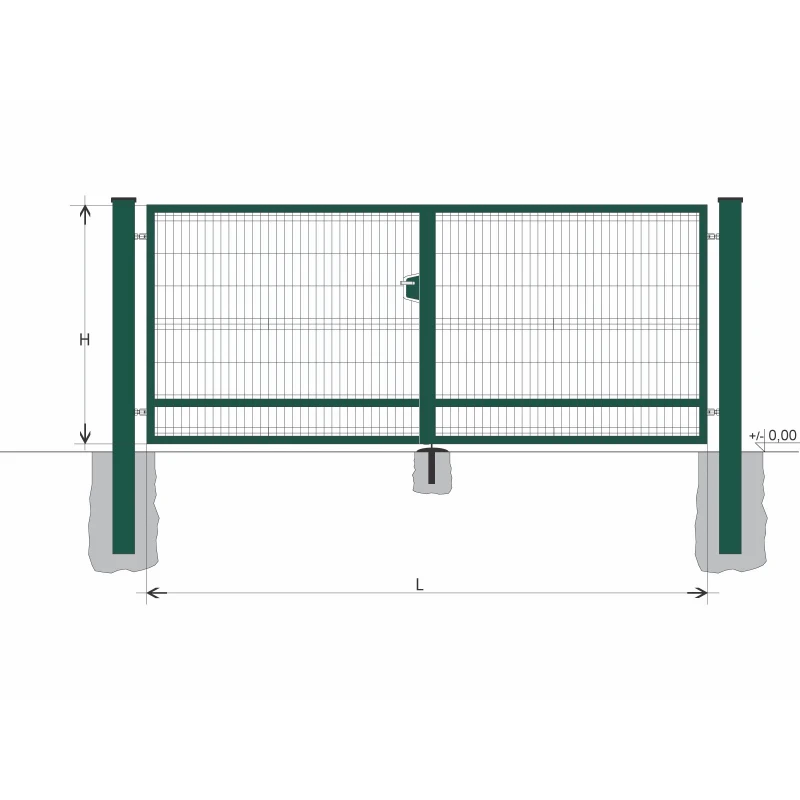Gate BD SOLID 1600x7500 / GAL / ZN+PVC6005