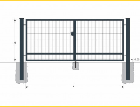 Gate BD SOLID 1300x6250 / GAL / ZN+PVC7016