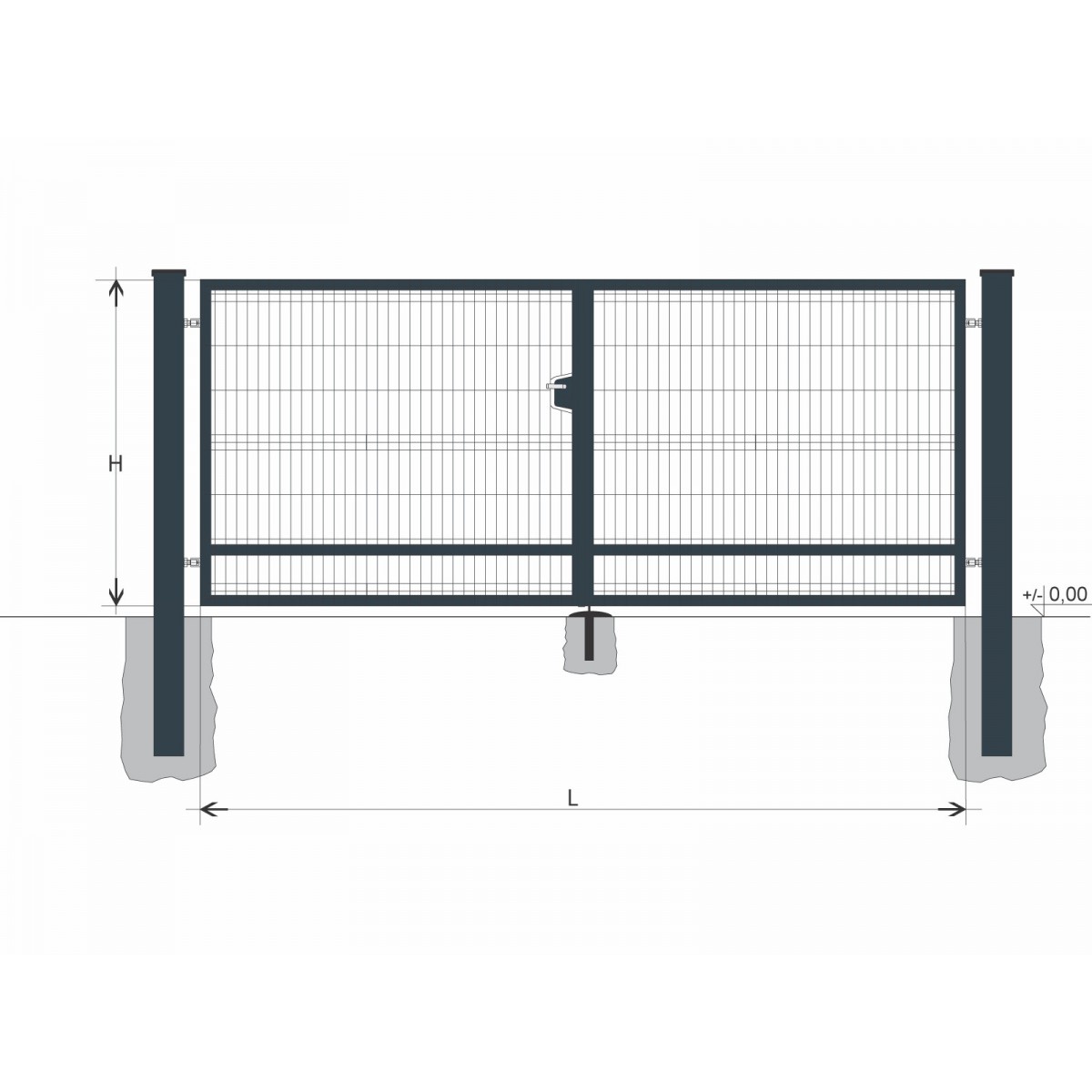 Gate BD SOLID 2000x6500 / GAL / ZN+PVC7016