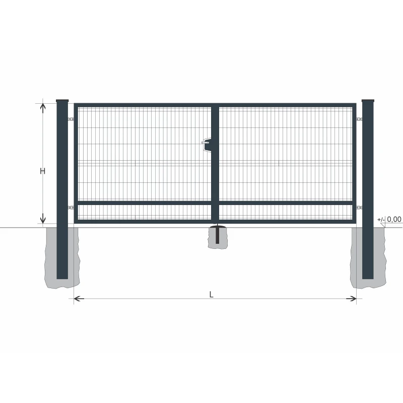 Gate BD SOLID 2000x8500 / GAL / ZN+PVC7016