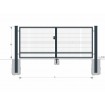 Gate BD SOLID 2000x9500 / GAL / ZN+PVC7016