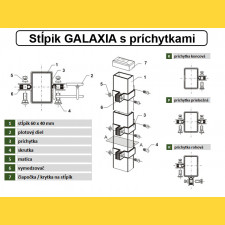 Sloupek GALAXIA 60x40x1,50x1100 s patkou / ZN+PVC6005