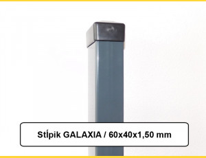 Sloupek GALAXIA 60x40x1,50x1700 s patkou / ZN+PVC7016