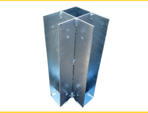 Base plate holder, ZN, corner, 50x300mm, post 48mm