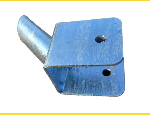 Bracket for brace post 38mm on base plate 50mm / U50+38 welded / ZN